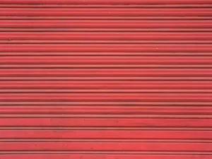 red garage door panels