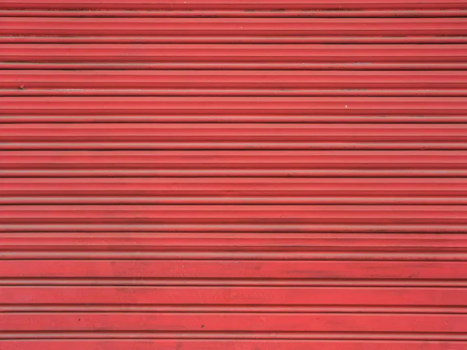 red garage door panels