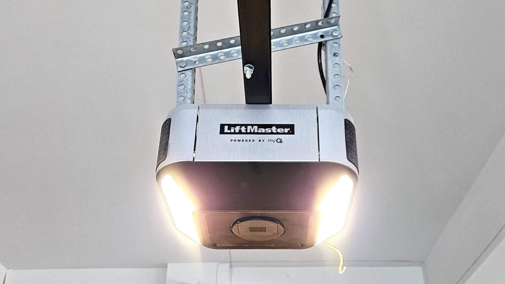 The LiftMaster garage door opener includes integrated LED lighting, offering long-lasting, energy-efficient illumination for enhanced visibility in your garage.