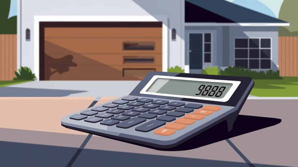 New garage door cost, calculator.