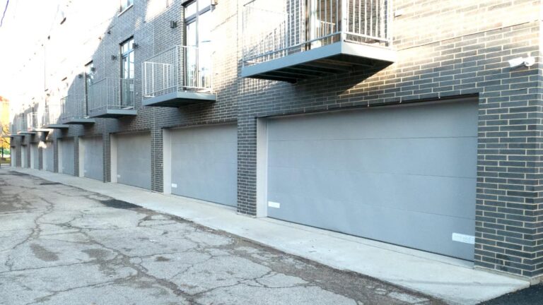 18 residential garage doors were installed in Arlington Heights. Flush Panel