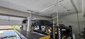 The garage repair in Wheeling was recently completed. A high-lift system with a new opener was installed, and the client was very satisfied with the result.